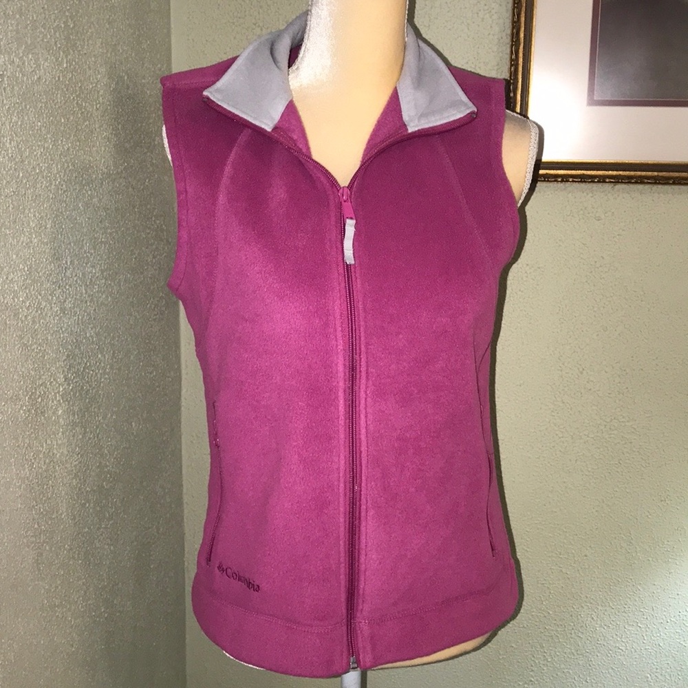 Columbia Mauve Fleece Vest Size Small